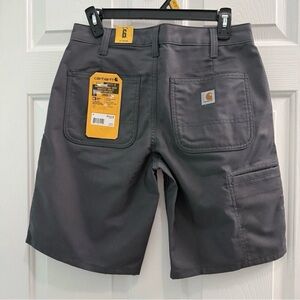NWT Carhartt Women's Size 6 Gray Rugged Professional Canvas Work Shorts